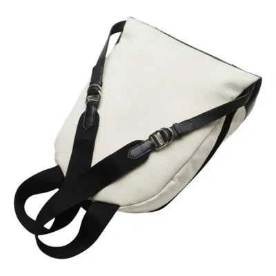 Pre-owned Balenciaga Black White Canvas Leather Backpack ()