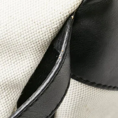 Pre-owned Balenciaga Black White Canvas Leather Backpack ()
