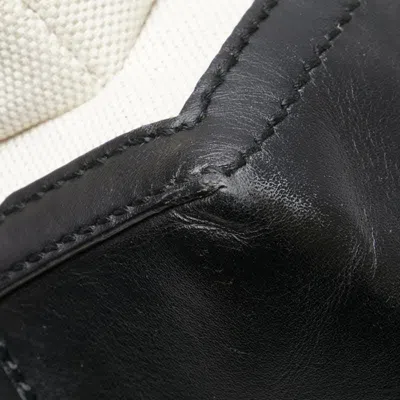Pre-owned Balenciaga Black White Canvas Leather Backpack ()