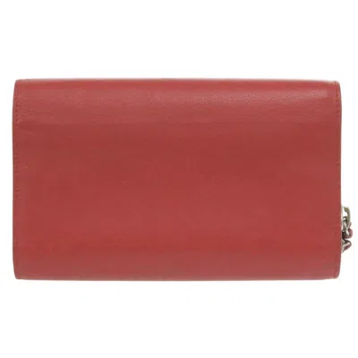 Pre-owned Balenciaga Red Color Leather Long Wallet (bi-fold) ()