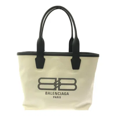 Pre-owned Balenciaga White Canvas Tote Bag ()