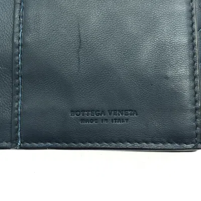 Pre-owned Bottega Veneta Navy Intrecciato Long Wallet (bi-fold) ()