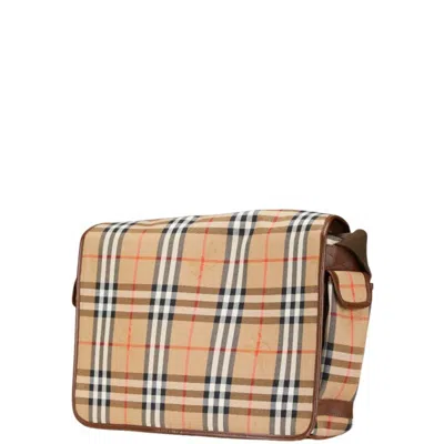 Pre-owned Burberry Brown Multi-color Canvas Shoulder Bag ()