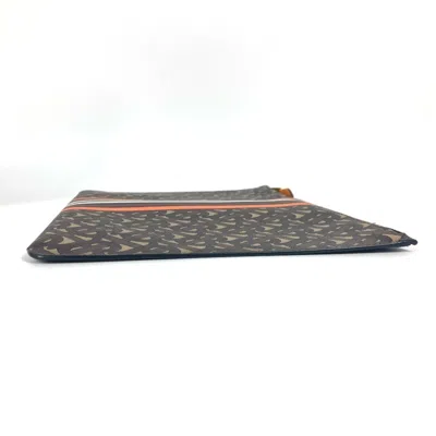 Pre-owned Burberry Brown Orange Leather Clutch Bag Pouch ()