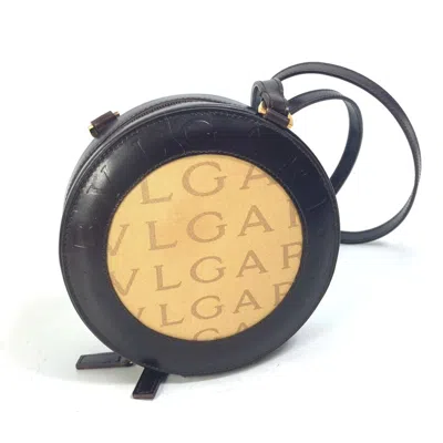 Pre-owned Bvlgari Beige Brown Canvas Leather Pochette Shoulder Bag ()