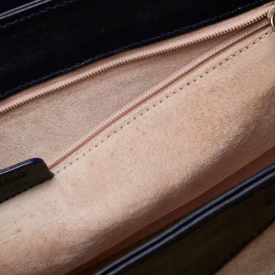 Pre-owned Bvlgari Beige Navy Canvas Leather Shoulder Bag Tote Bag ()