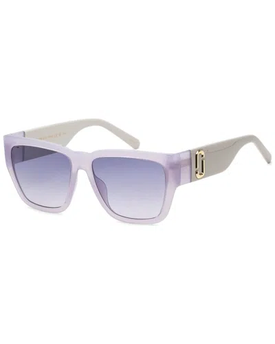 Marc Jacobs Violet Shaded Rectangular Ladies Sunglasses Marc 646/s 0b1p/dg 57 In Purple