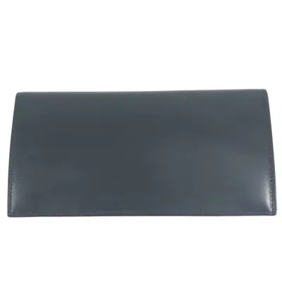 Pre-owned Cartier Black Leather Long Wallet (bi-fold) ()