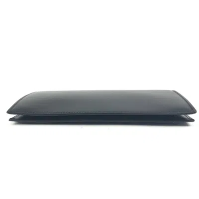 Pre-owned Cartier Black Leather Long Wallet (bi-fold) ()