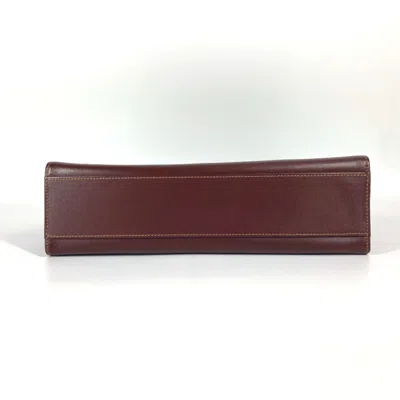 Pre-owned Cartier Bordeaux Leather Handbag Shoulder Bag ()