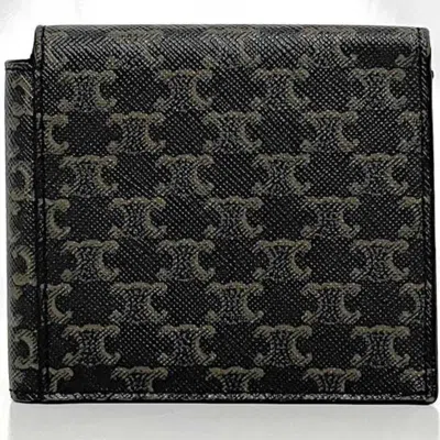 Pre-owned Celine Black Brown Pvc Leather Wallet (bi-fold) () In Multi