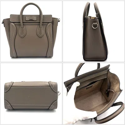 Pre-owned Celine Grayish Leather Handbag Shoulder Bag ()