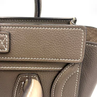 Pre-owned Celine Grayish Leather Handbag Shoulder Bag ()