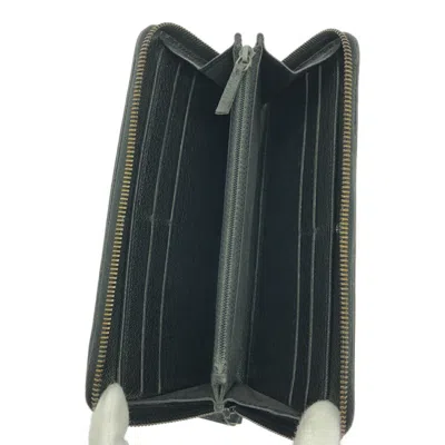 Pre-owned Chanel Black Grained Calfskin Long Wallet (bi-fold) ()