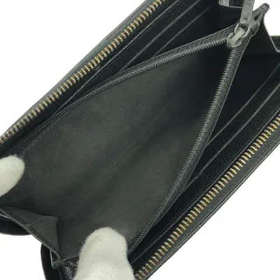 Pre-owned Chanel Black Grained Calfskin Long Wallet (bi-fold) ()