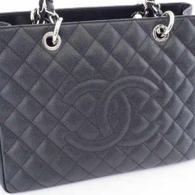 Pre-owned Chanel Black Grained Calfskin Tote Bag ()