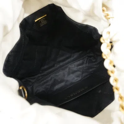 Pre-owned Chanel Black White Leather Tote Bag ()