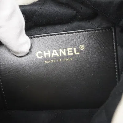Pre-owned Chanel Black White Leather Tote Bag ()