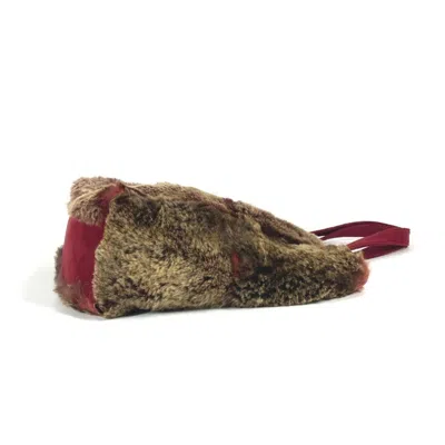 Pre-owned Chanel Brown Red Color Fur Shoulder Bag Tote Bag ()