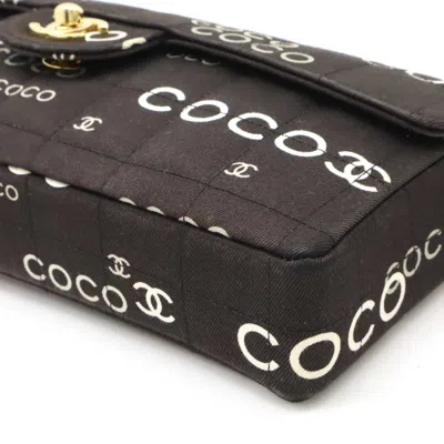 Pre-owned Chanel Chocolate Bar Black Canvas Shoulder Bag ()