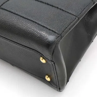 Pre-owned Chanel Chocolate Bar Black Grained Calfskin Shoulder Bag Tote Bag ()
