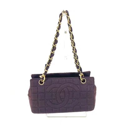 Pre-owned Chanel Purple Jersey Shoulder Bag ()