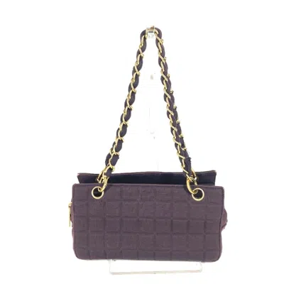 Pre-owned Chanel Purple Jersey Shoulder Bag ()