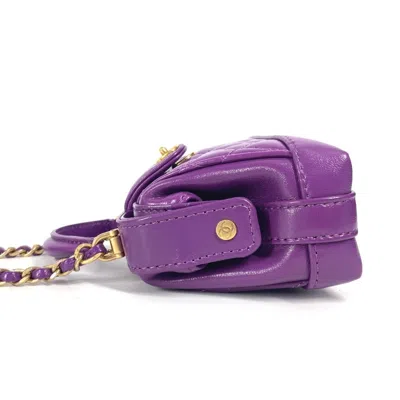 Pre-owned Chanel Purple Leather Shoulder Bag ()