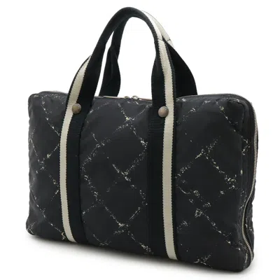 Pre-owned Chanel Travel Line Black Red Color Travel Line Nylon Handbag Tote Bag ()