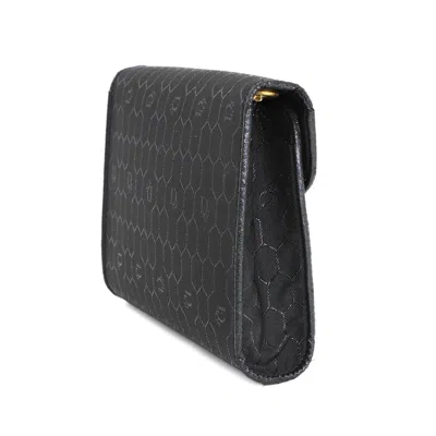 Pre-owned Dior Christian  Black Canvas Leather Clutch Bag Shoulder Bag ()