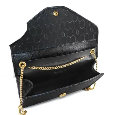 Pre-owned Dior Christian  Black Canvas Leather Clutch Bag Shoulder Bag ()