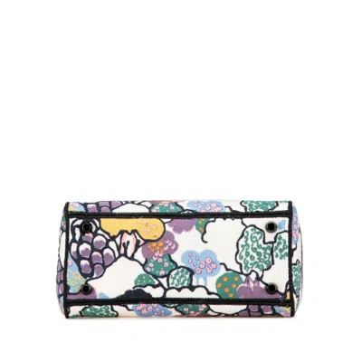 Pre-owned Dior Christian  Multi-color White Canvas Handbag Shoulder Bag ()