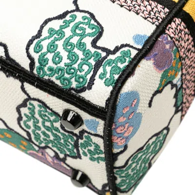 Pre-owned Dior Christian  Multi-color White Canvas Handbag Shoulder Bag ()
