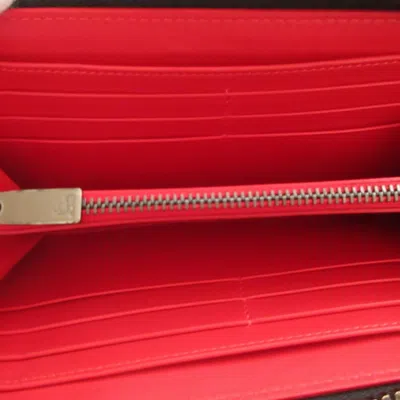 Pre-owned Christian Louboutin Blue Red Color Leather Long Wallet (bi-fold) ()