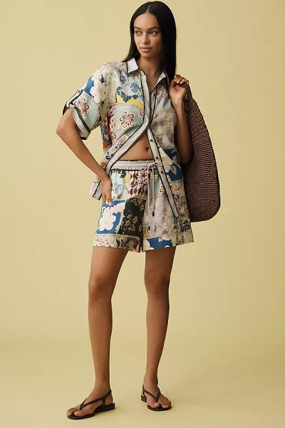 Alemais Bianca Linen Shorts In Multi