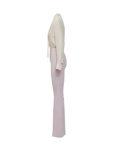 Elisabetta Franchi Georgette And Crepe Jumpsuit With Piping