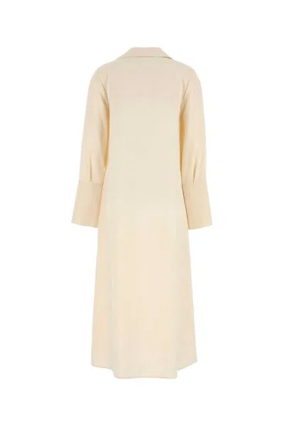 Max Mara Cream Stretch Silk Ossola Dress In Neutral