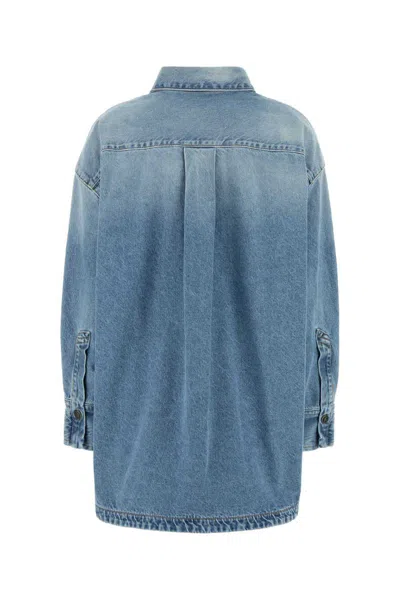 Attico Denim Oversize Shirt In Blue
