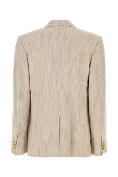 Bottega Veneta Women Melange Sand Viscose Blend Blazer