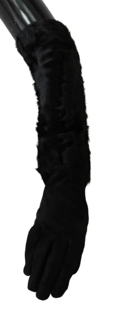 Dolce & Gabbana Elegant Elbow Length Suede Women's Gloves