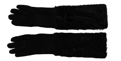 Dolce & Gabbana Elegant Elbow Length Suede Women's Gloves
