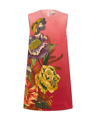 Alemais Inez Printed Linen-blend Mini Shift Dress