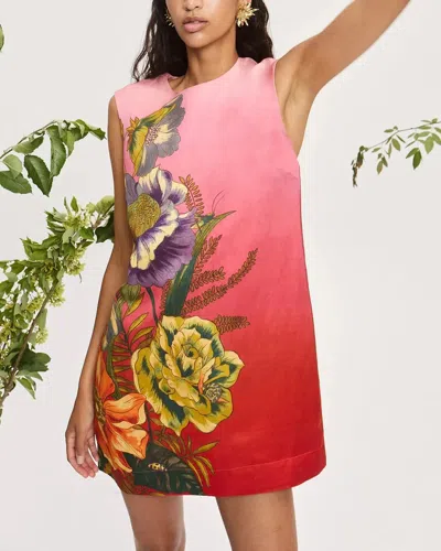 Alemais Inez Printed Linen-blend Mini Shift Dress