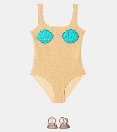 Oseree Oséree Kids Lumière Swimsuit In Gold