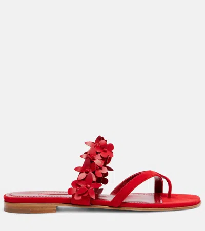 Manolo Blahnik Fiosa Leather Sandals