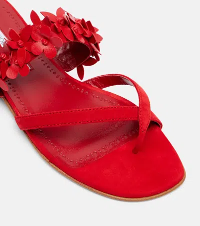 Manolo Blahnik Fiosa Leather Sandals