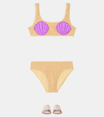 Oseree Oséree Kids Lumière Bikini In Gold