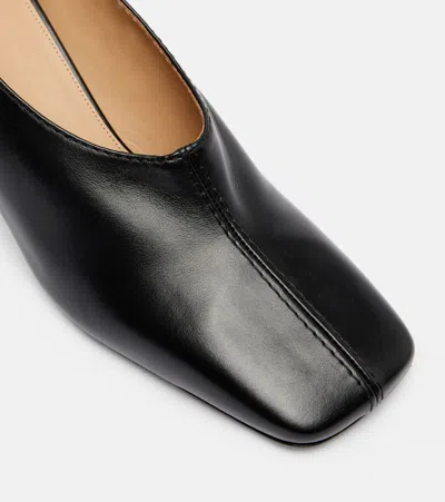 Jw Anderson Stitch Chain Heel Square Toe Pump In Black