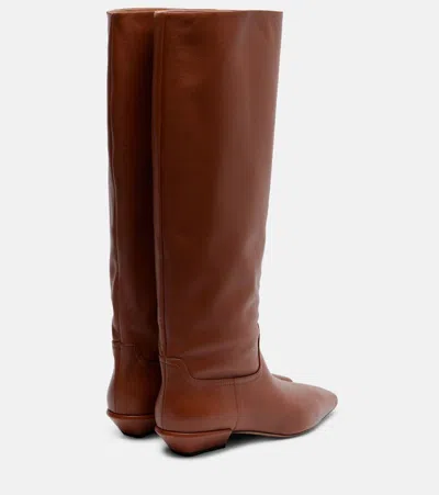 Paris Texas Bettina 25 Leather Knee-high Boots In Brown