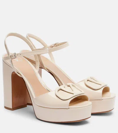 Valentino Vlogo Signature 115 Leather Platform Sandals